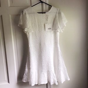 Isabelle Angel Sleeve Empire Dress White